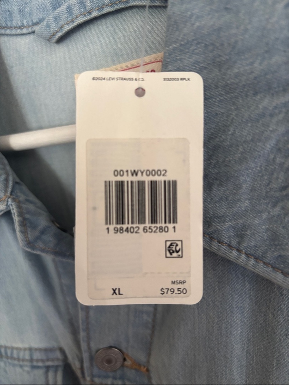 Levi's Light Blue Denim Short-Sleeve Romper - Picture 5 of 5